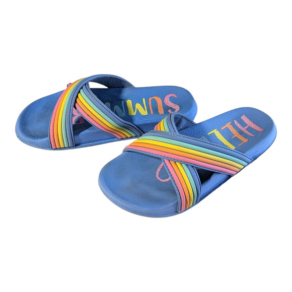 Wonder Nation - Girls Puff Slide Sandals - Hello Summer - Slip Ons -Size 13-1 - Picture 3 of 6